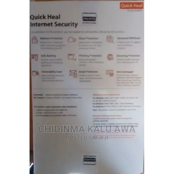 Quick Heal Internet Security 3 Pc /1 Year
