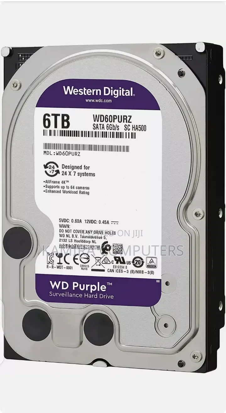 WD Purple Wd62purz 6tb HDD Surveillance Hard Drive Sata