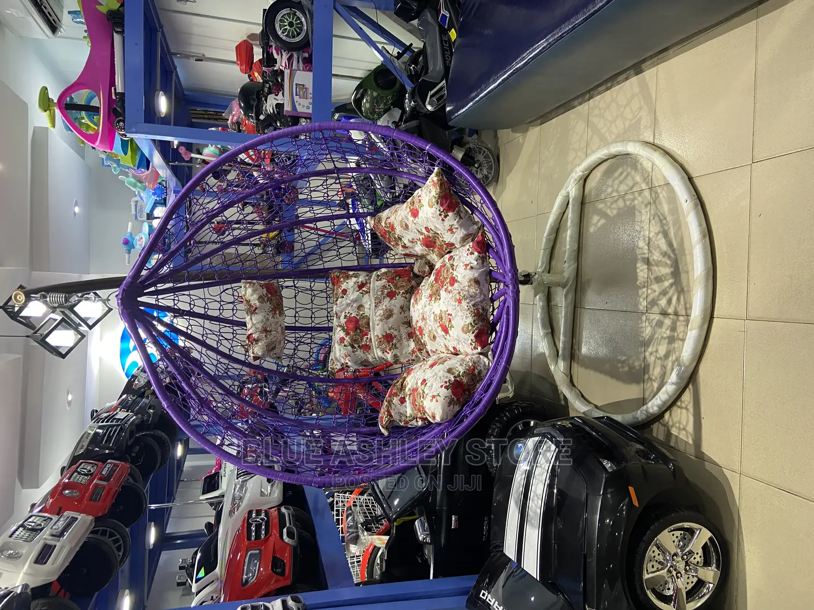 Rattan Hanging Swing Chair - Purple.