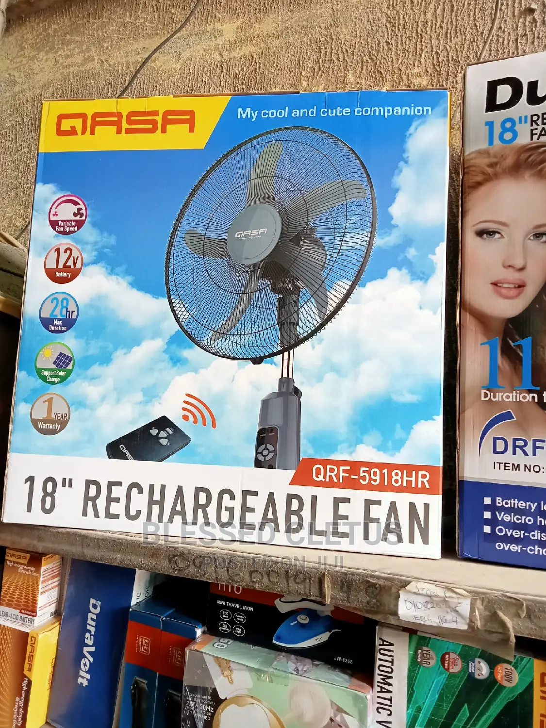 Qasa 18-Inch Rechargeable Standing Fan