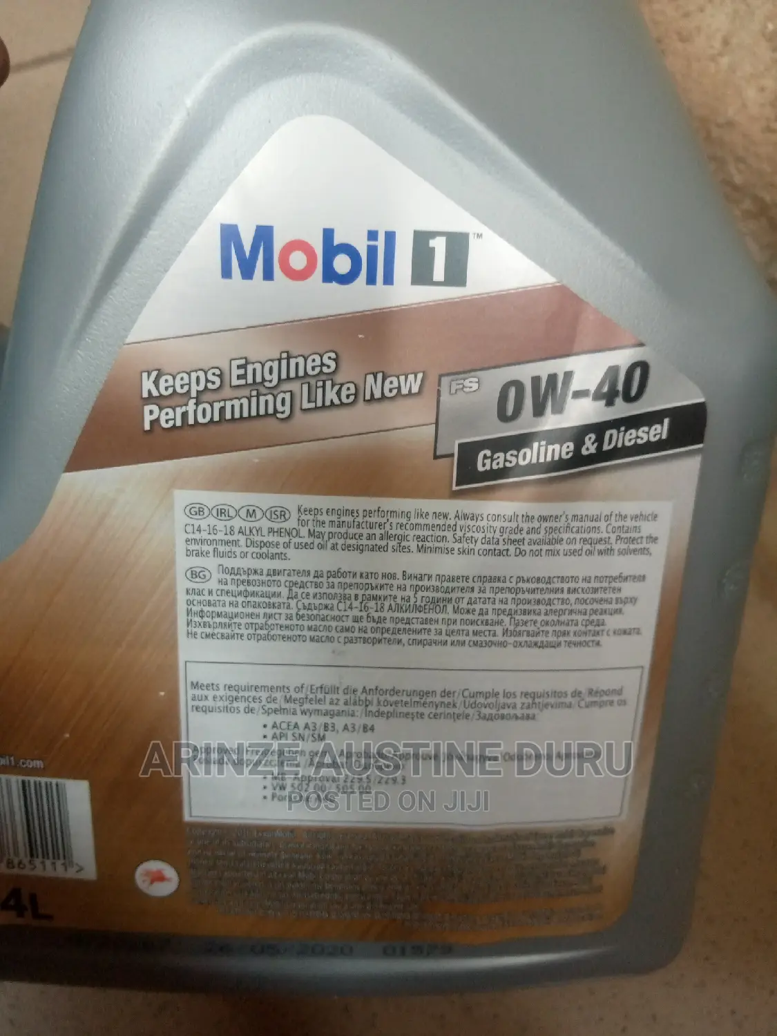 Mobil 0w-40 Full Synthetic Engine Oil - 4L