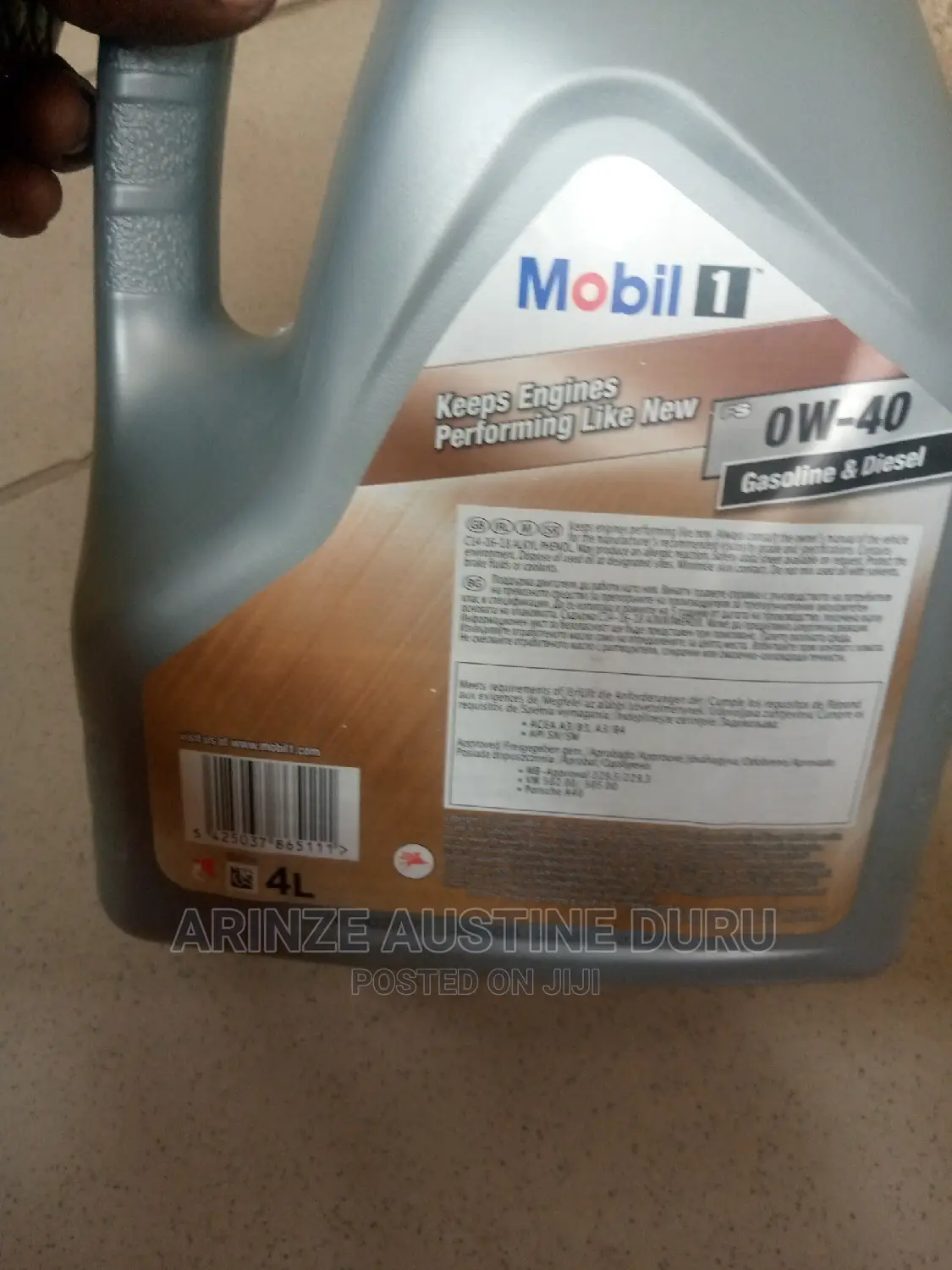 Mobil 0w-40 Full Synthetic Engine Oil - 4L
