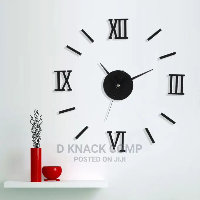 Roman Figures 3D Wall Clock Quartz Movement Hands Mechanism
