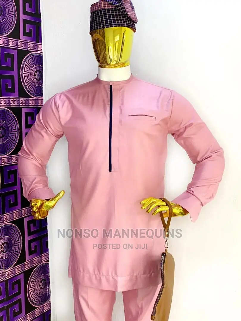 Gold Head and Gold Hands White Body Male Mannequin