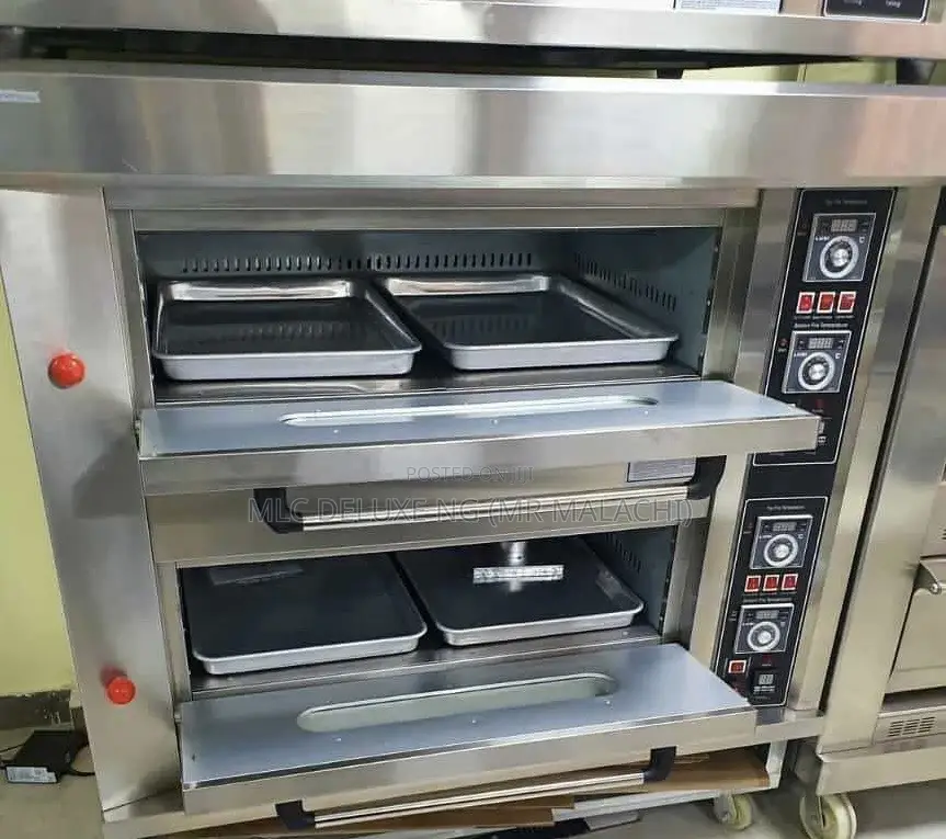 4trays ,2 Decks Industrial Gas Baking Ovens With Under Shelf