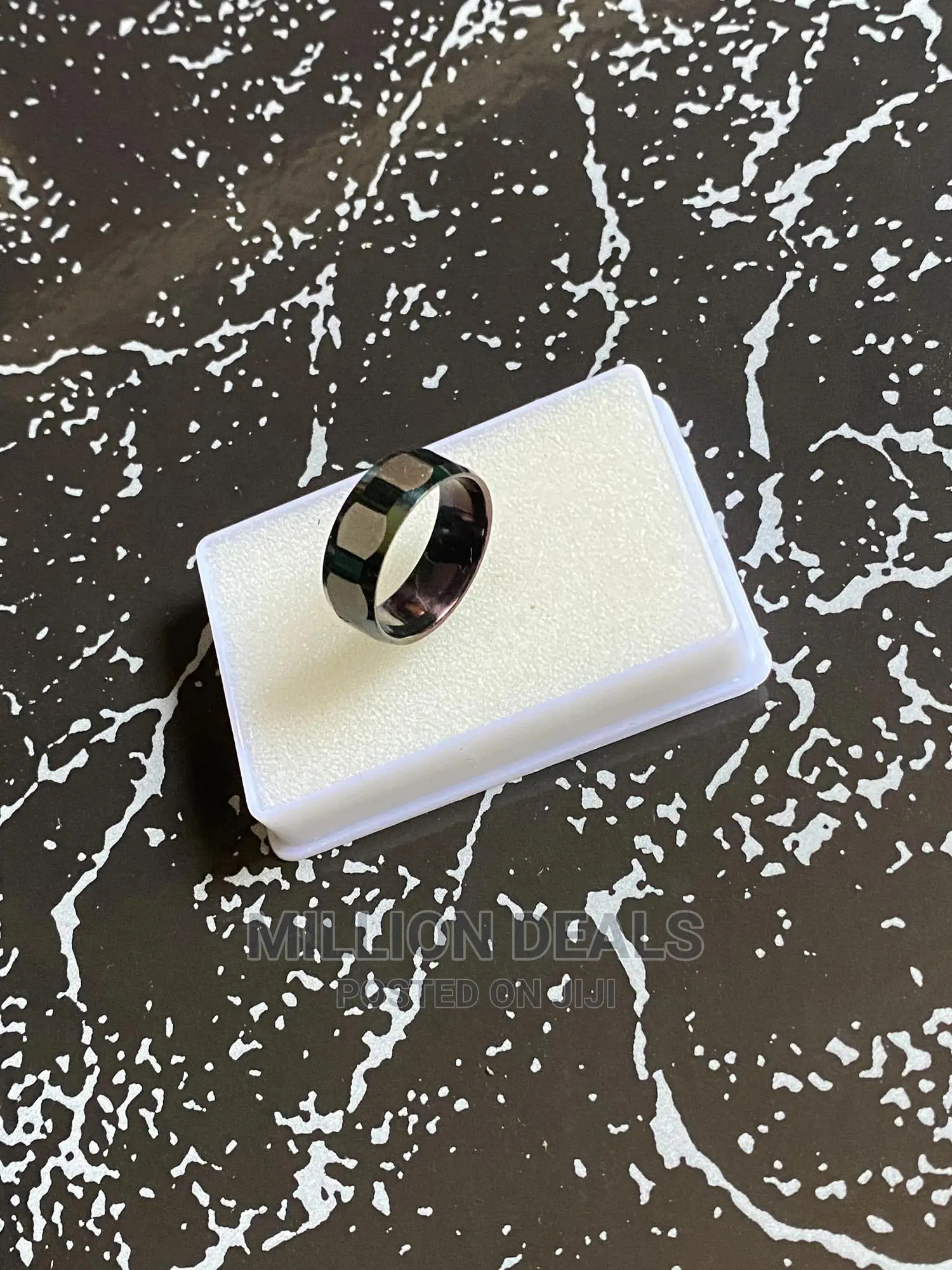 Silver Black Men’S Luxury Ring