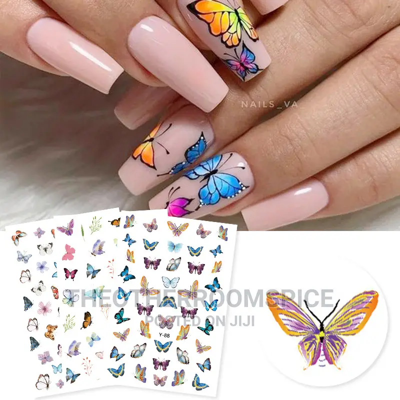 Butterfly Nail Art Design Acrylic Polygel Sticker