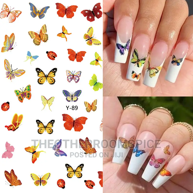 Butterfly Nail Art Design Acrylic Polygel Sticker