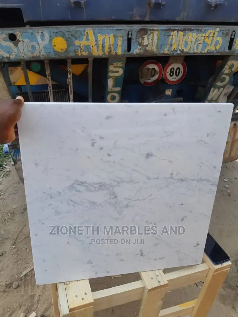 Italian White Carara 2cm 60X60 Marble Tiles.