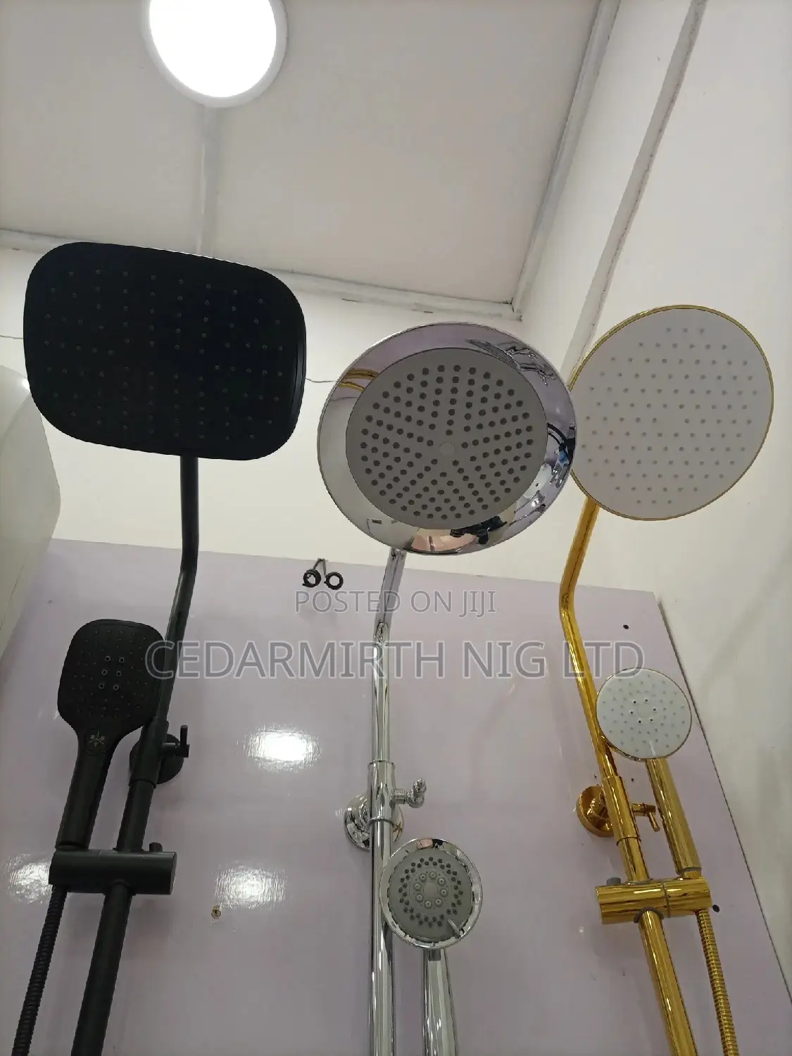 Venis Black , Gold Stainless Bathroom Standing Shower