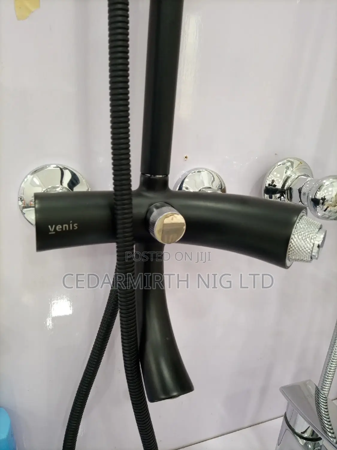 Venis Black , Gold Stainless Bathroom Standing Shower