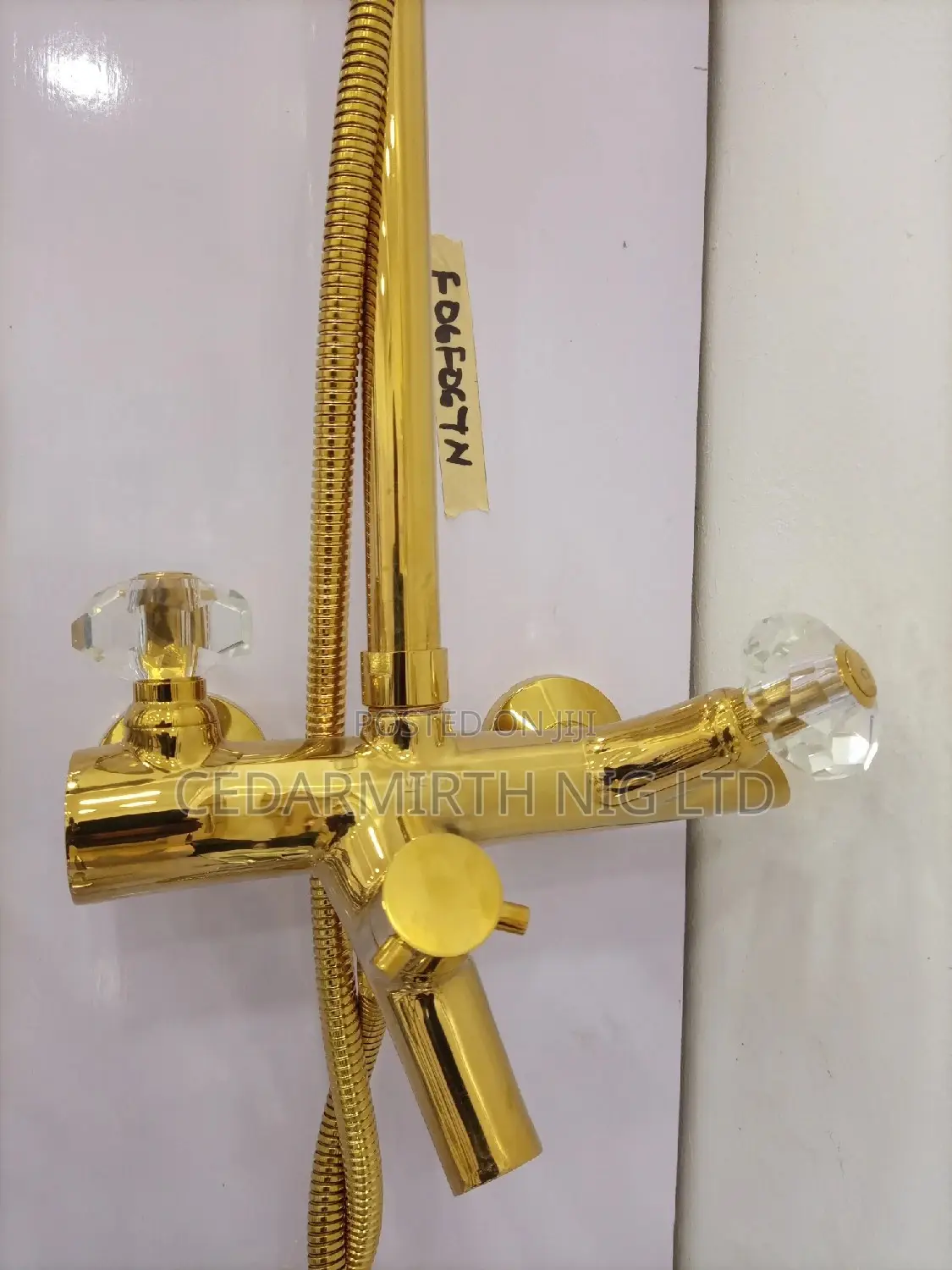 Venis Black , Gold Stainless Bathroom Standing Shower