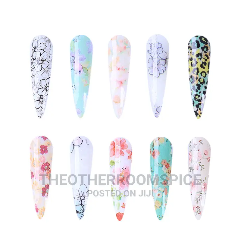 10pc Nail Design Foil And Transfer Adhensive