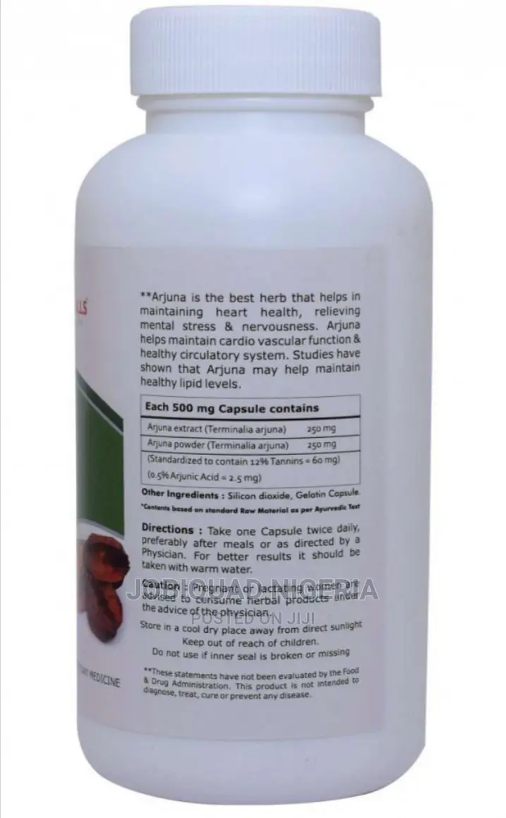 Arjuna Herbalist Hills Capsules Heart Care 500mg 120 Counts
