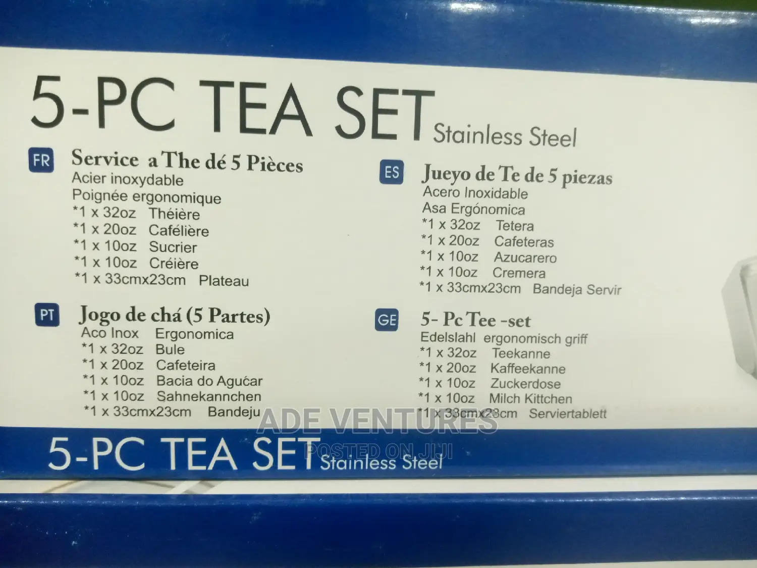 5 Peices Stainless Tea Set.