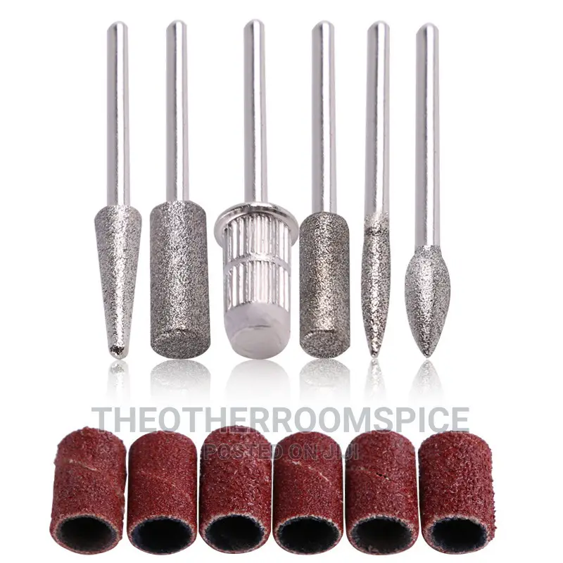 6pc Nail Drill Bits and Sandpaper for Electric Nail File