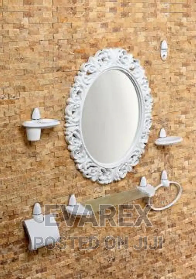 Turkey White Wall Mirror With Bathroom Accessories