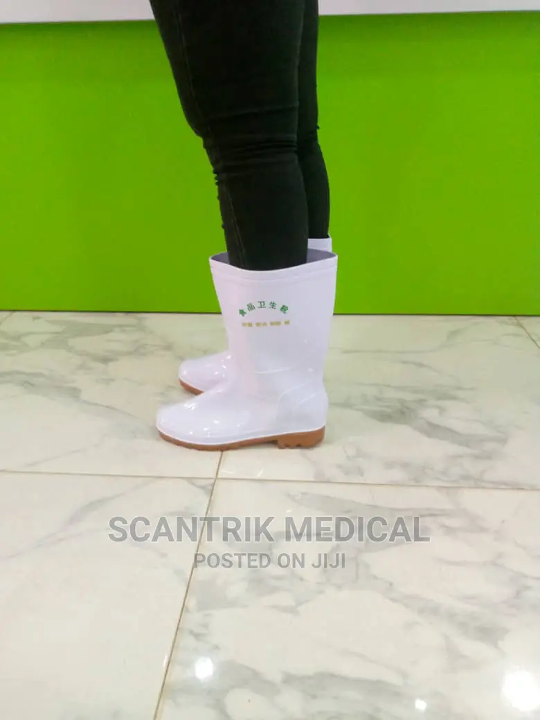 High Grade White Medical PVC Rain Boots