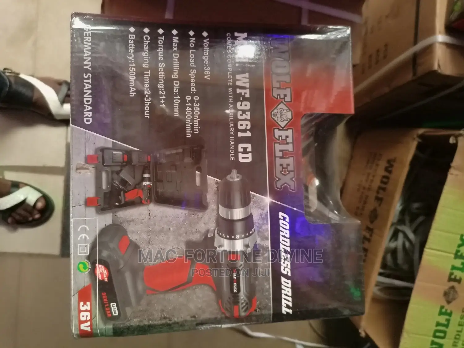 Wolf Flex Cordless Battery Drill Machine 36volts