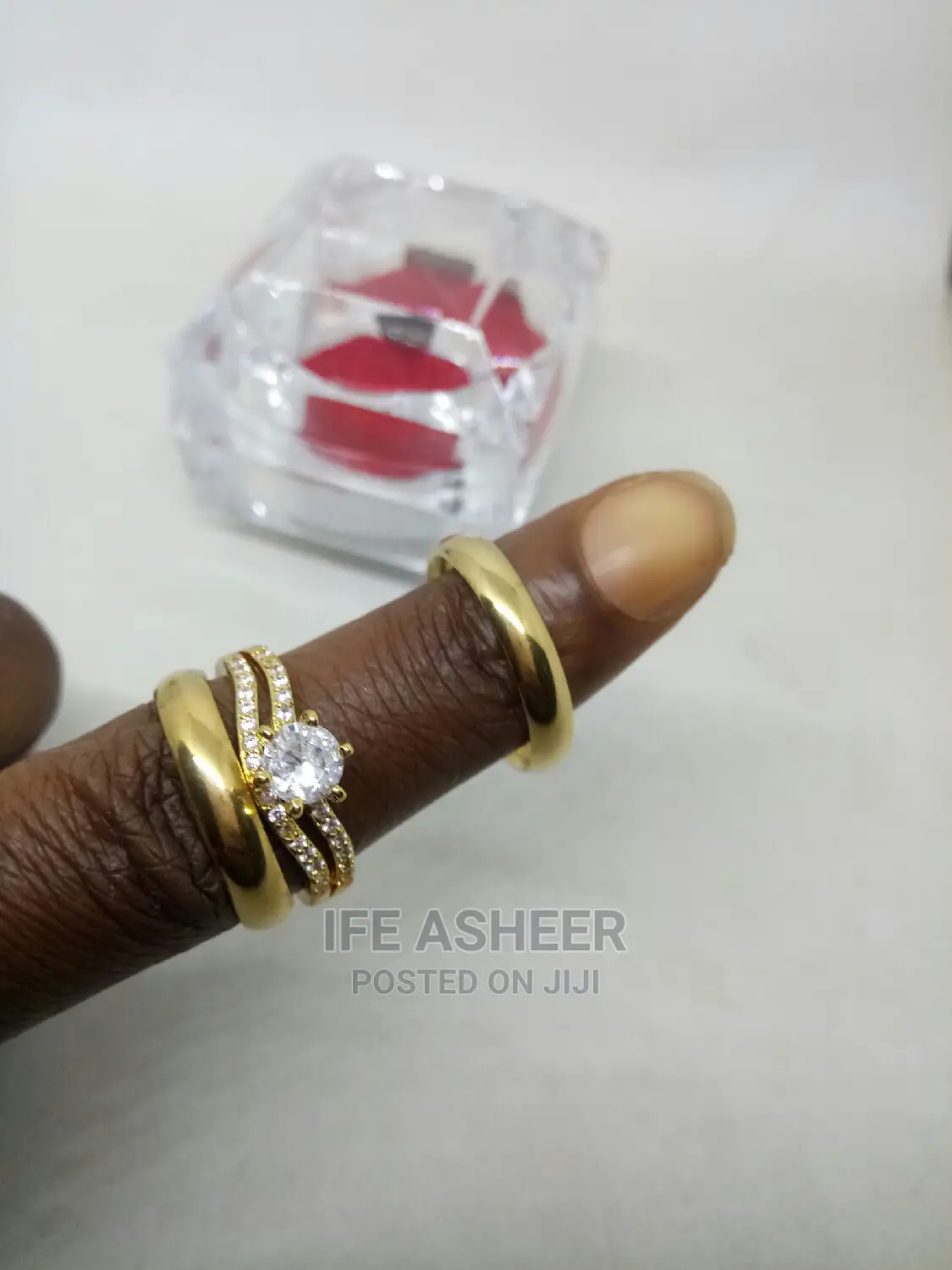Indiana Couples Gold Set of Wedding Ring O010 - Gold