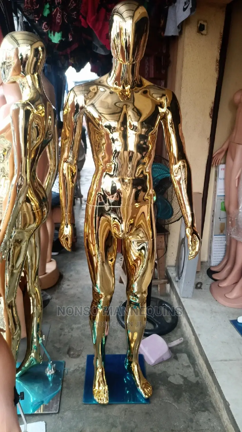 Normal Size Gold Chrome Male Full Body Mannequin