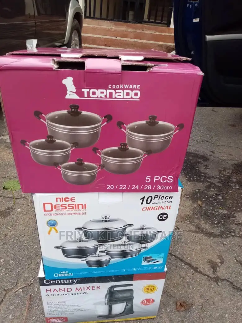 5 PCS Original Non Stick Pot With Free Dishing Wooden Spoon
