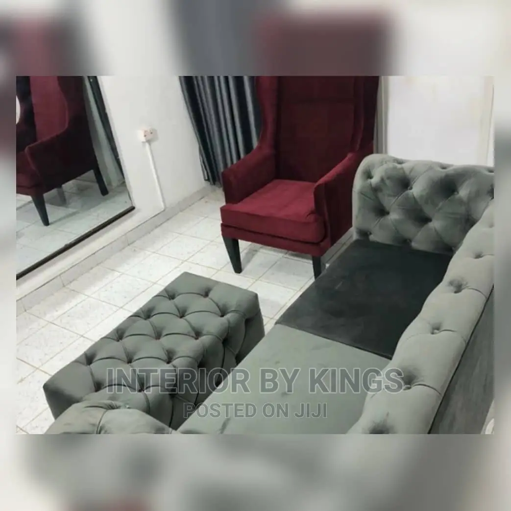 3seater Fabric Sofa With an Ottoman Can Come in Colors