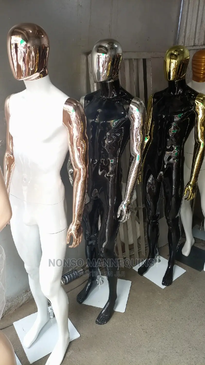Chrome Gold, Silver, Male Full Body Mannequin