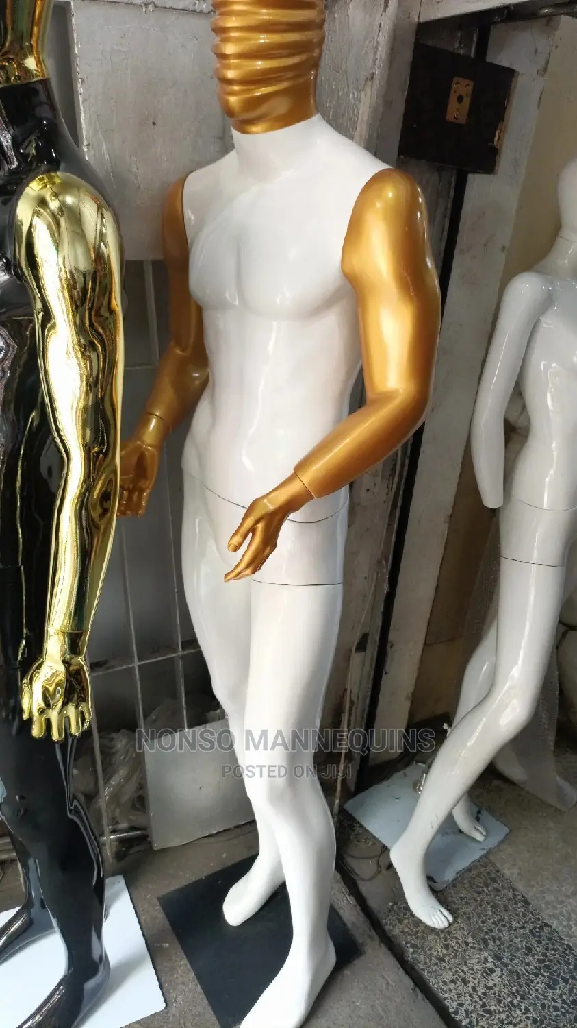 Chrome Gold, Silver, Male Full Body Mannequin