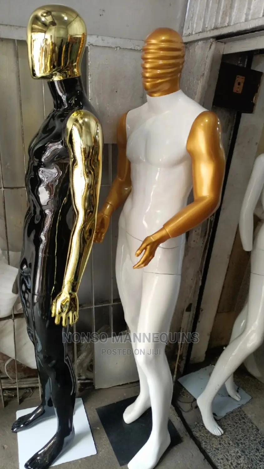 Chrome Gold, Silver, Male Full Body Mannequin
