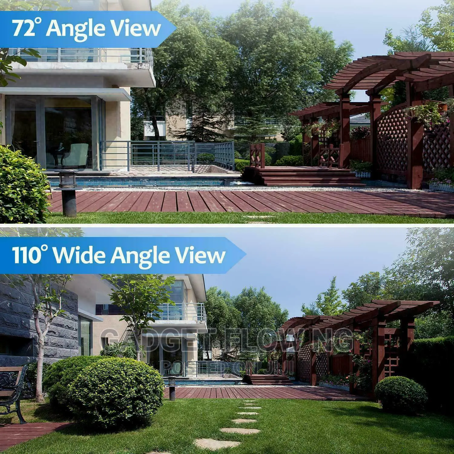 Wifi Outdoor Security Camera 1080p, 110°Wide Angle