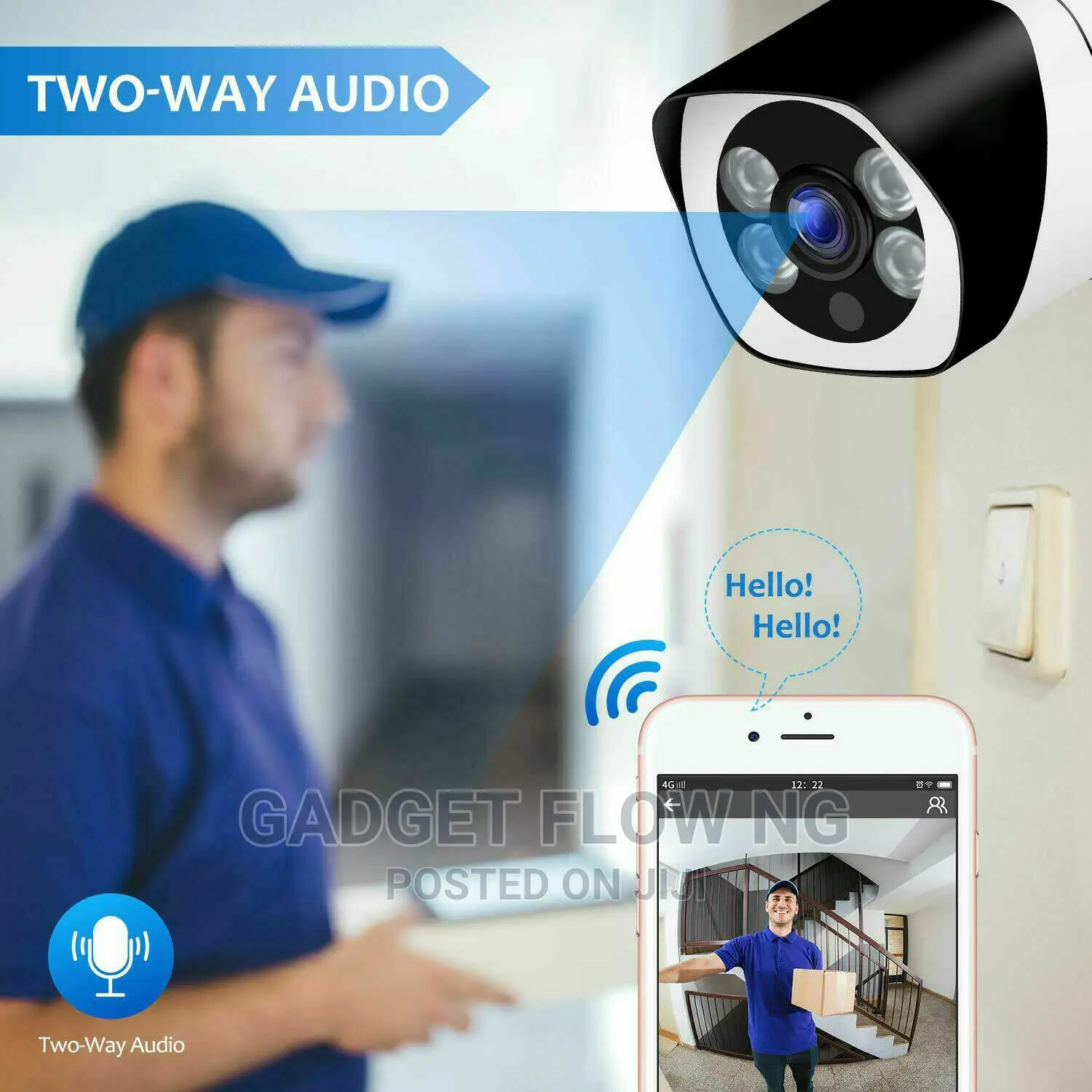 Wifi Outdoor Security Camera 1080p, 110°Wide Angle