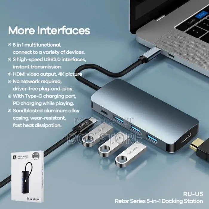 Remax 5 Port Ru U5 Docking Station
