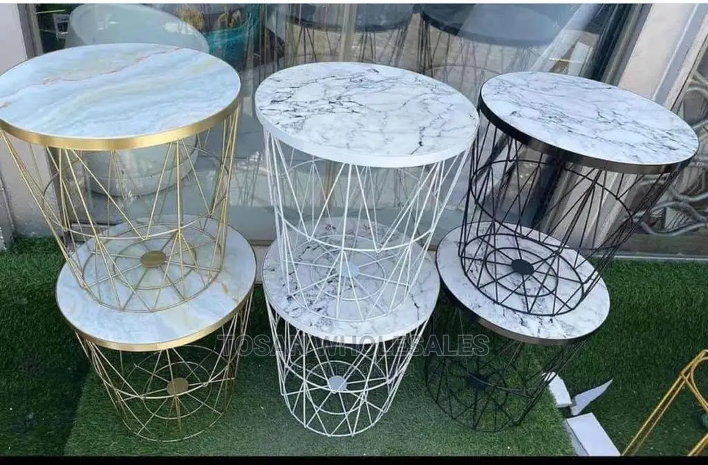 Nordic Metal Coffee Table With Marble Top
