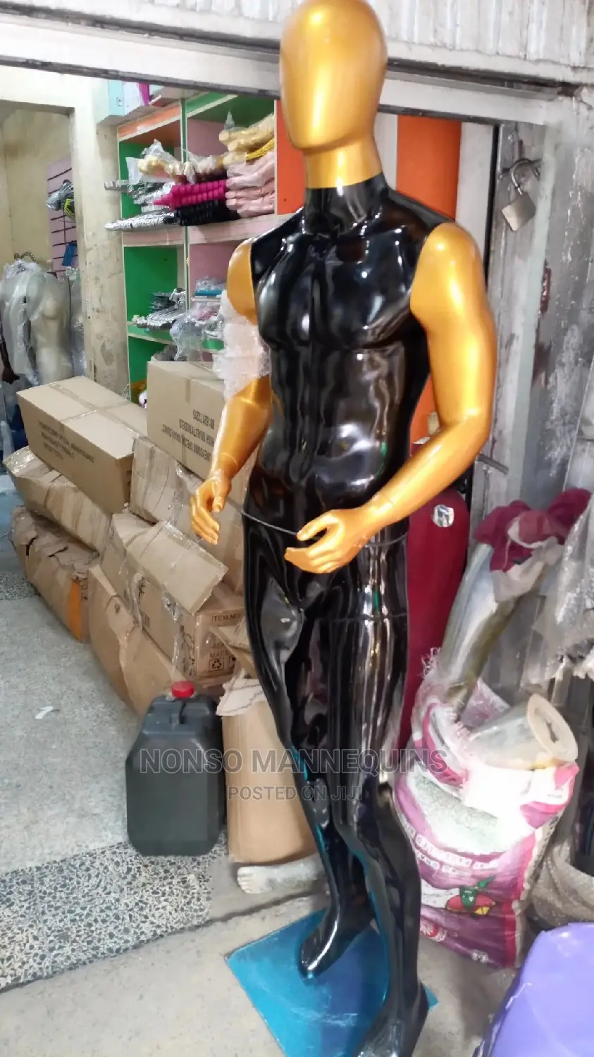 Fibre Black And Gold Display Male Mannequin
