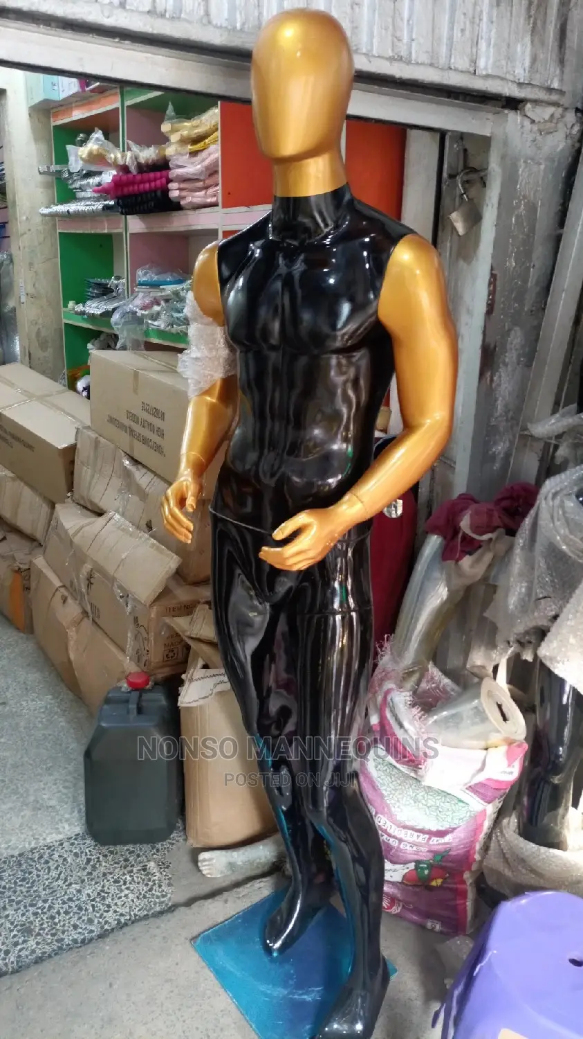 Fibre Black And Gold Display Male Mannequin
