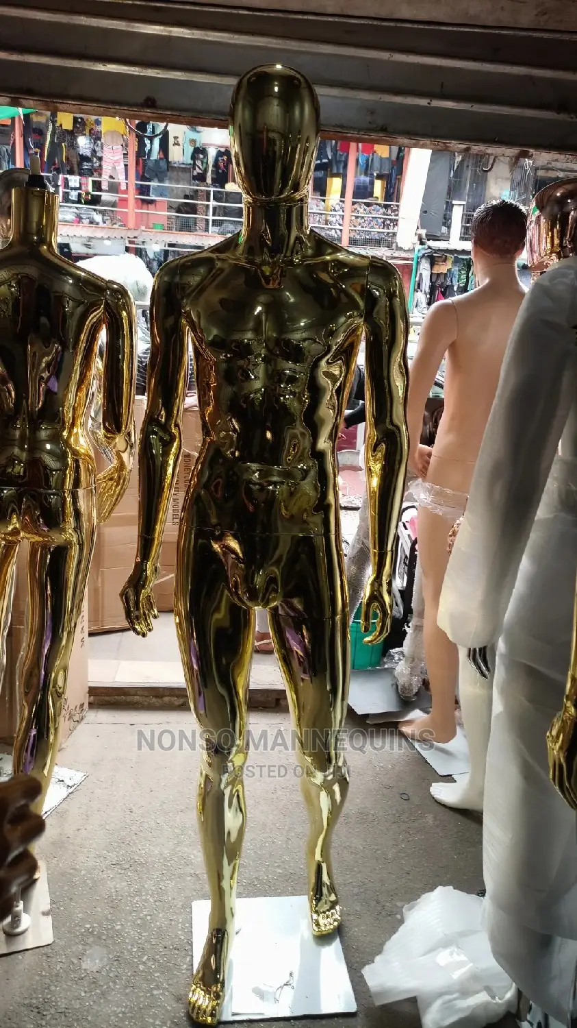 Male Gold Chrome High Quality Full Body Mannequin