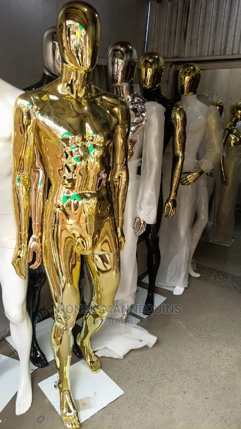 Male Gold Chrome High Quality Full Body Mannequin