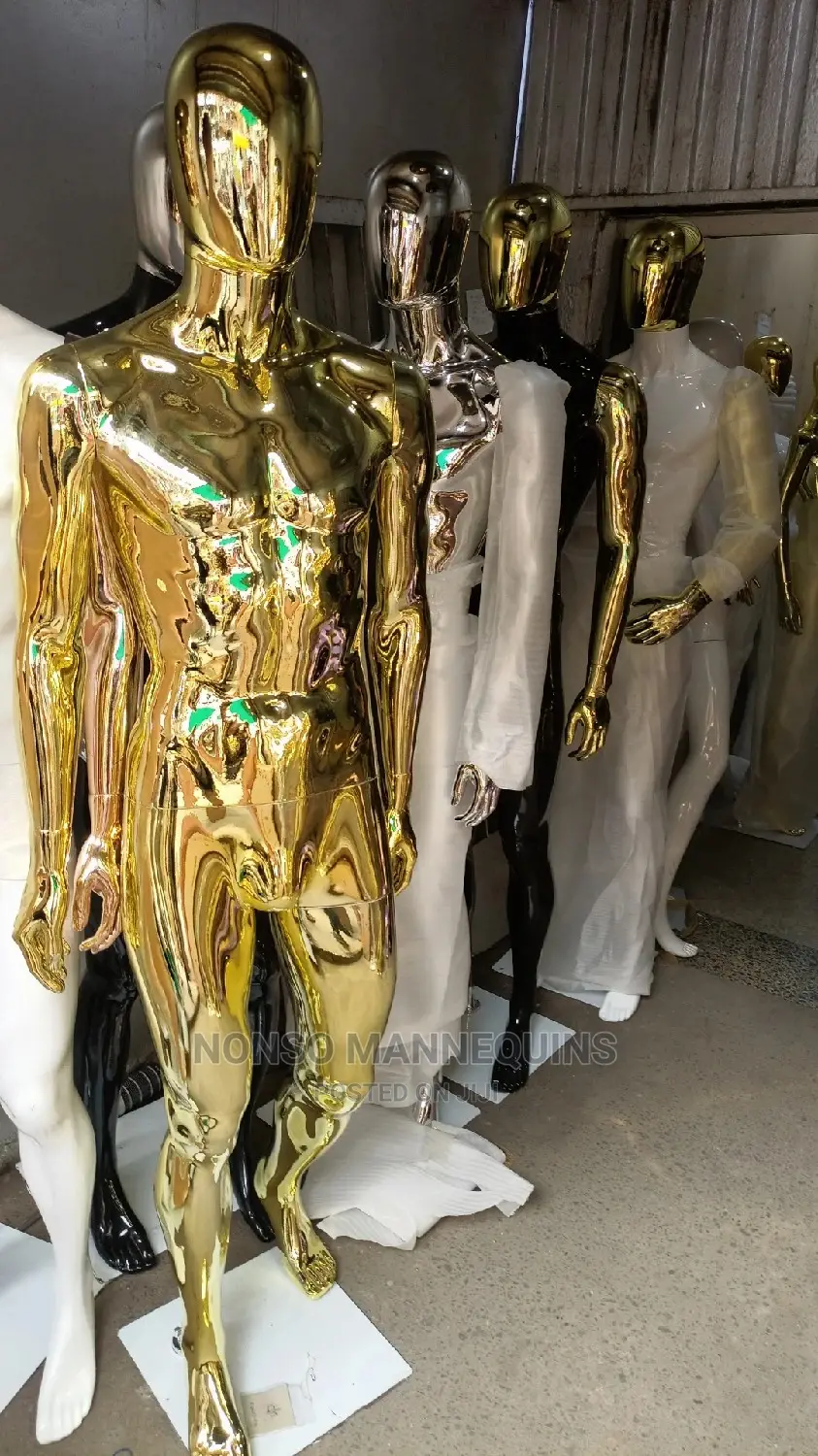 Male Gold Chrome High Quality Full Body Mannequin