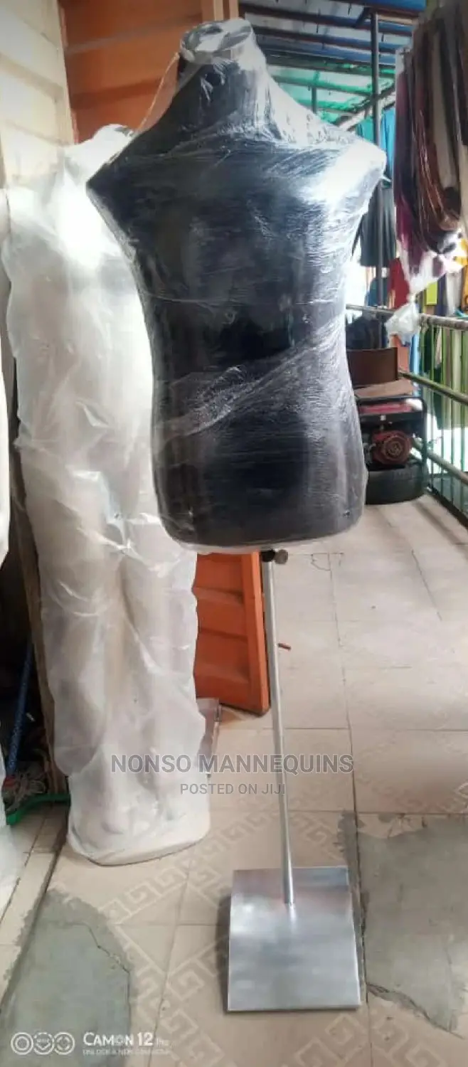 Black Body Male Dressform With Metal Base