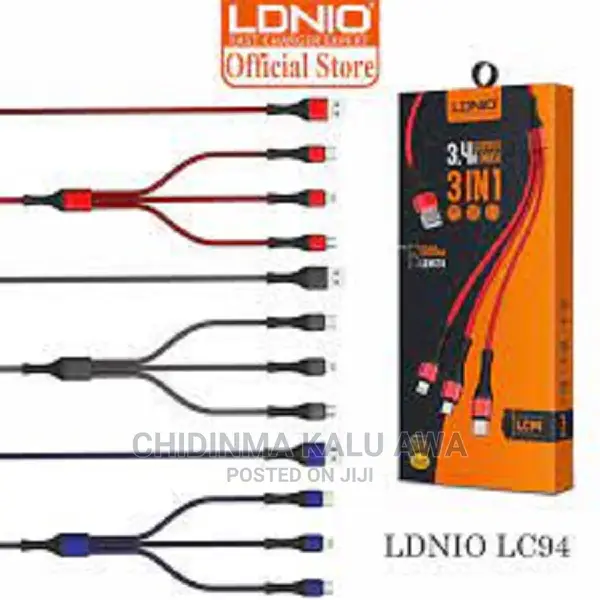 LDNIO 3 in 1 USB Cable for Mobile Phone