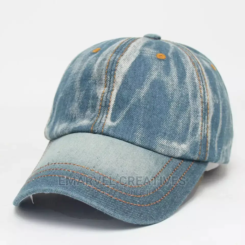 Unisex Solid Denim Men Women Baseball Cap Blank Washed Denim