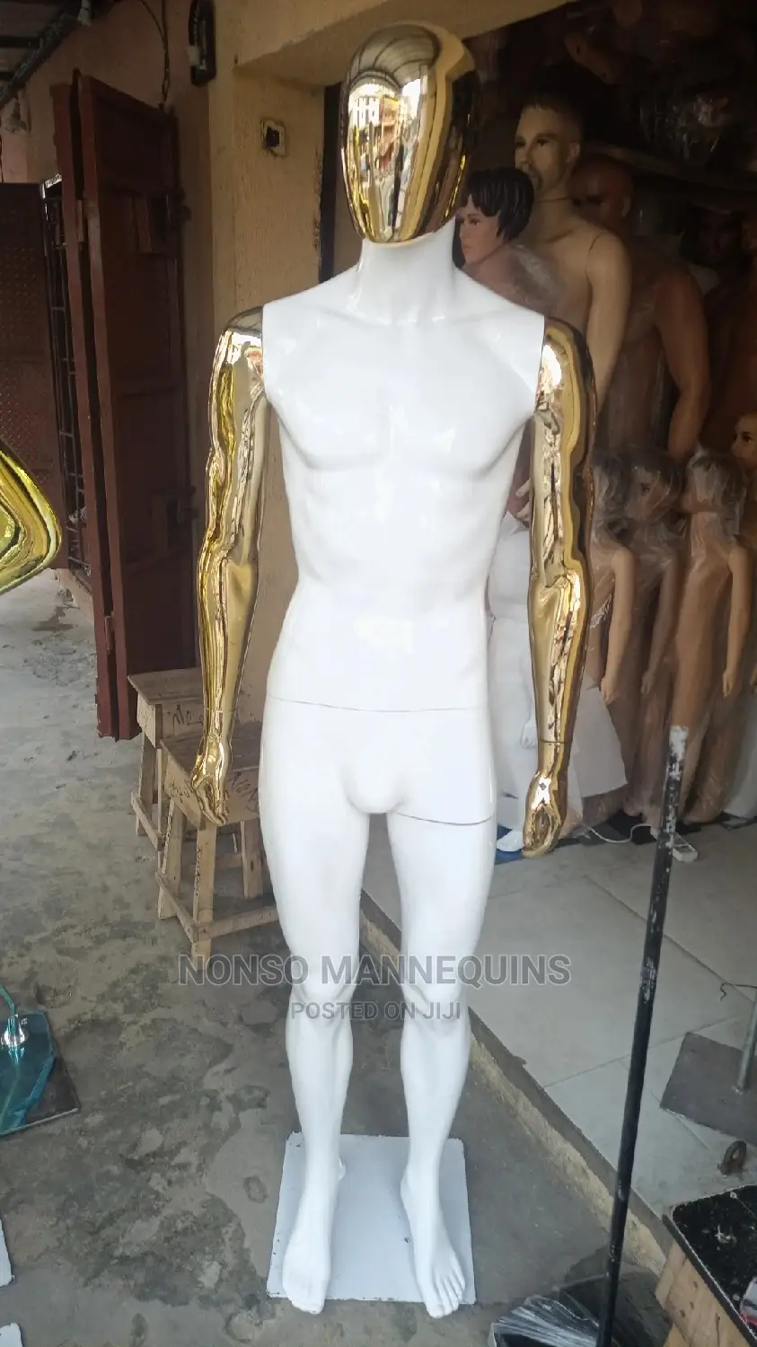 Gold White Male Faceless Mannequin