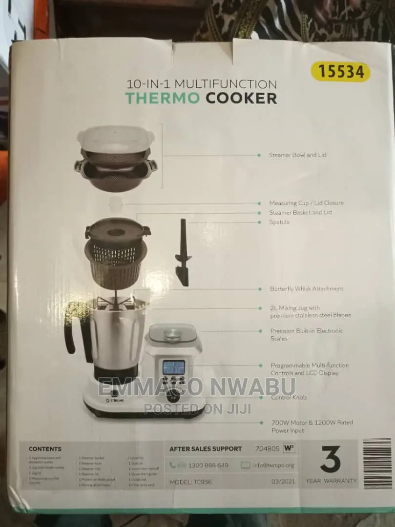 Stirling 10 in 1 Multifunction Thermo Cooker and Yam Pounder