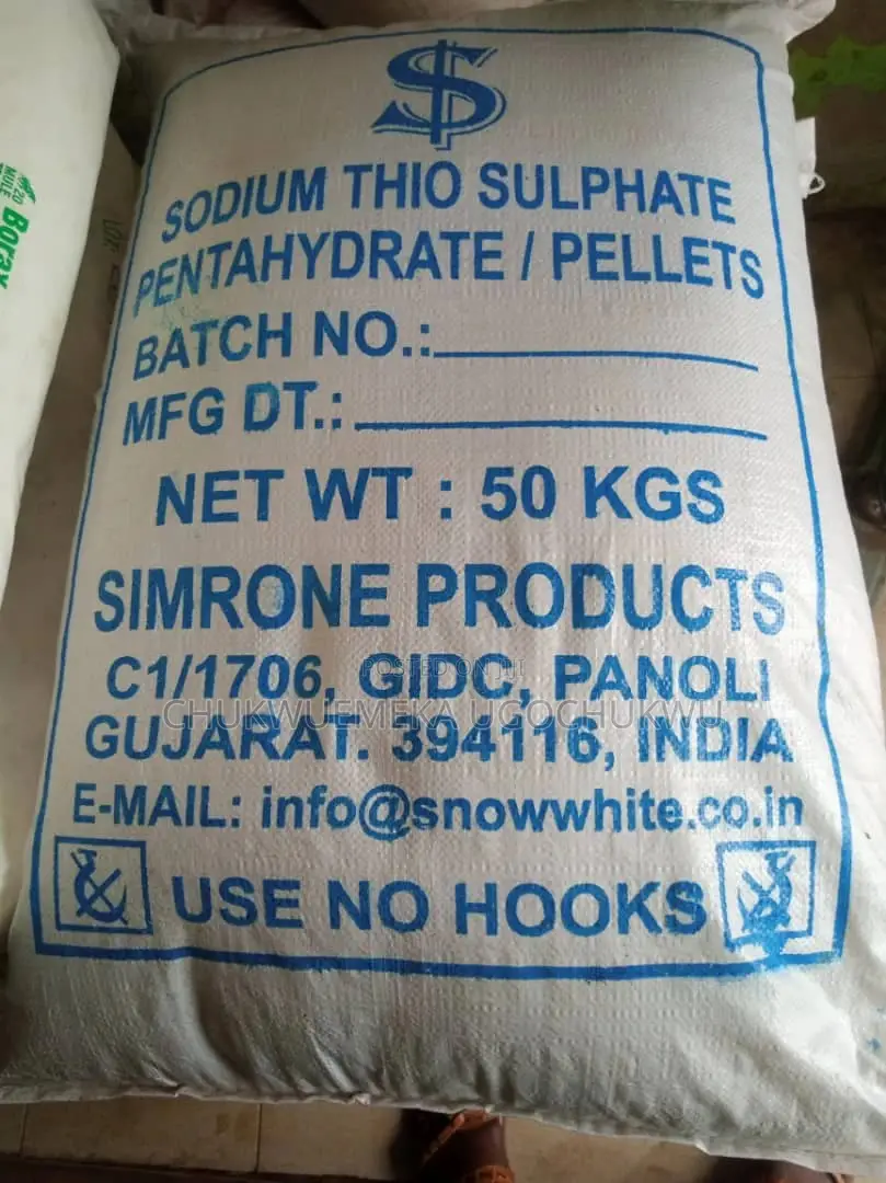 Sodium Thio-Sulphate Pentahydrate.