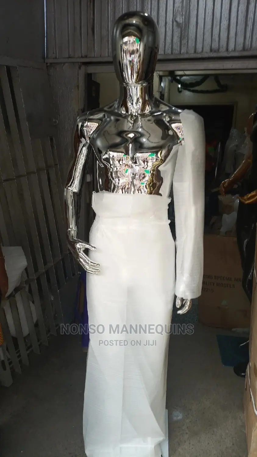 Full Body Silver Chrome Male Display Mannequins