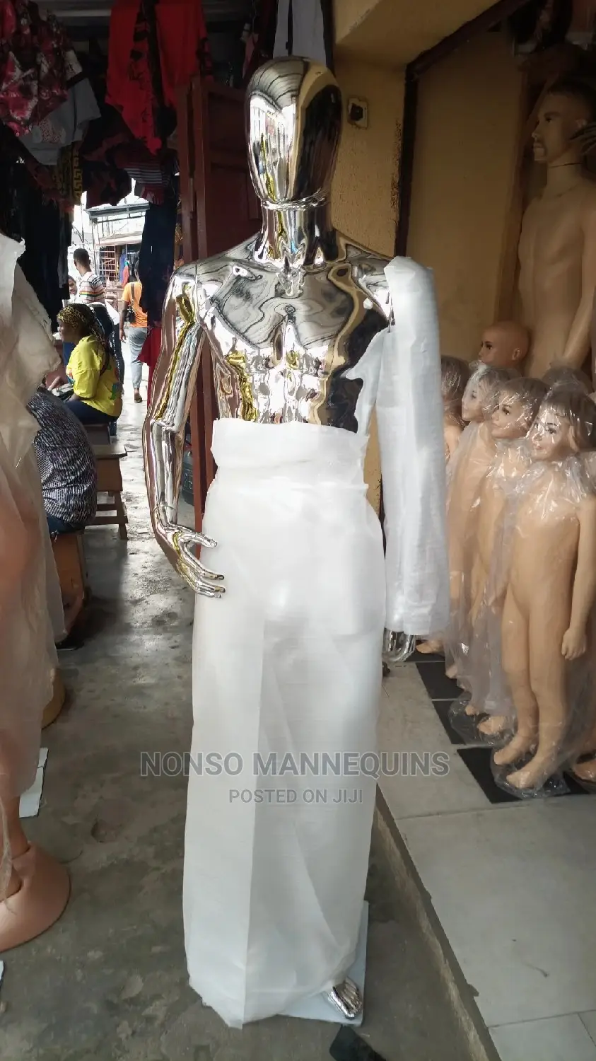 Full Body Silver Chrome Male Display Mannequins