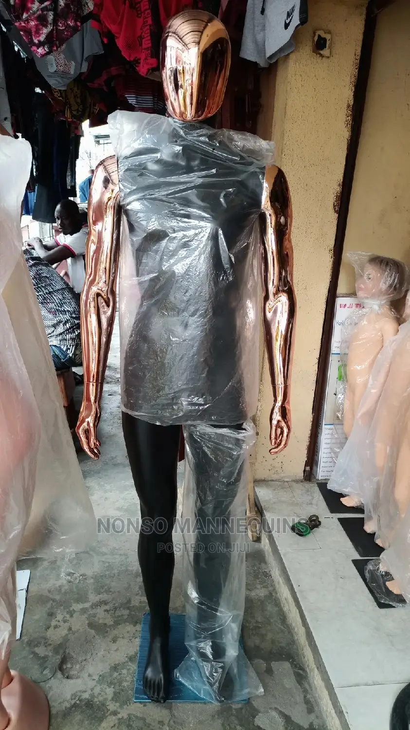 Matt Black Body Bronze Male Full Body Mannequin