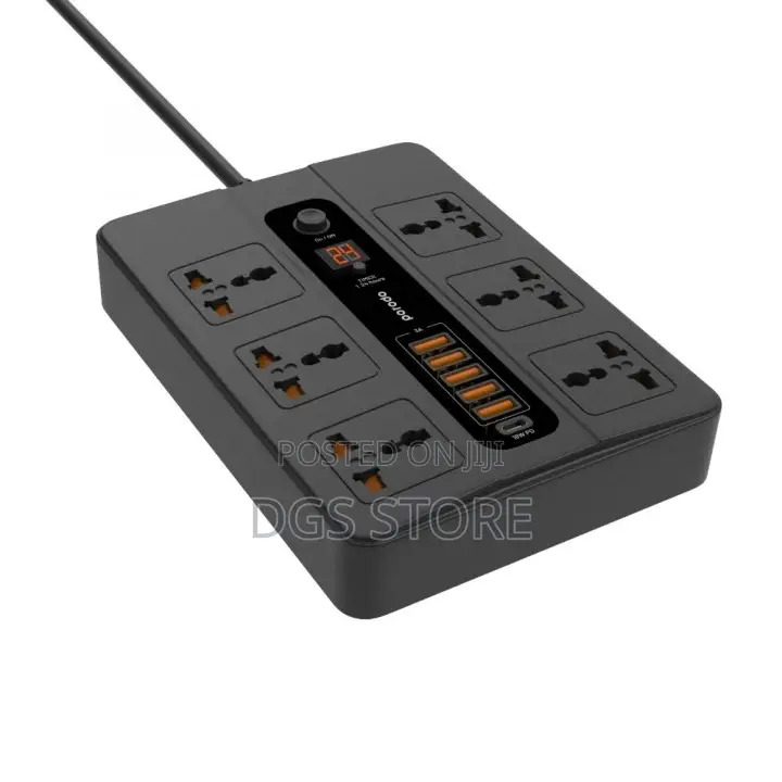 Porodo 5 USB 6 AC Output 1 Usb-C PD Multiport Charging