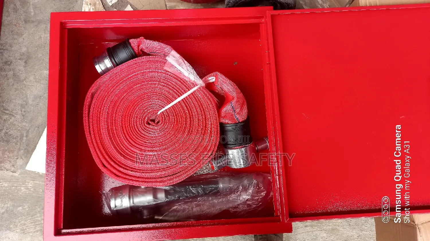 Complete Fire Hose Box With Nozzle